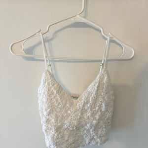 White Lace Crop Top